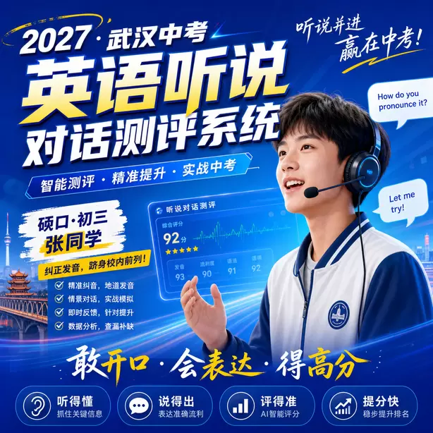 武汉中考英语人机对话信息记录简写训练方法硚口&middot;初三张同学（纠正发音，跻身校内前列）